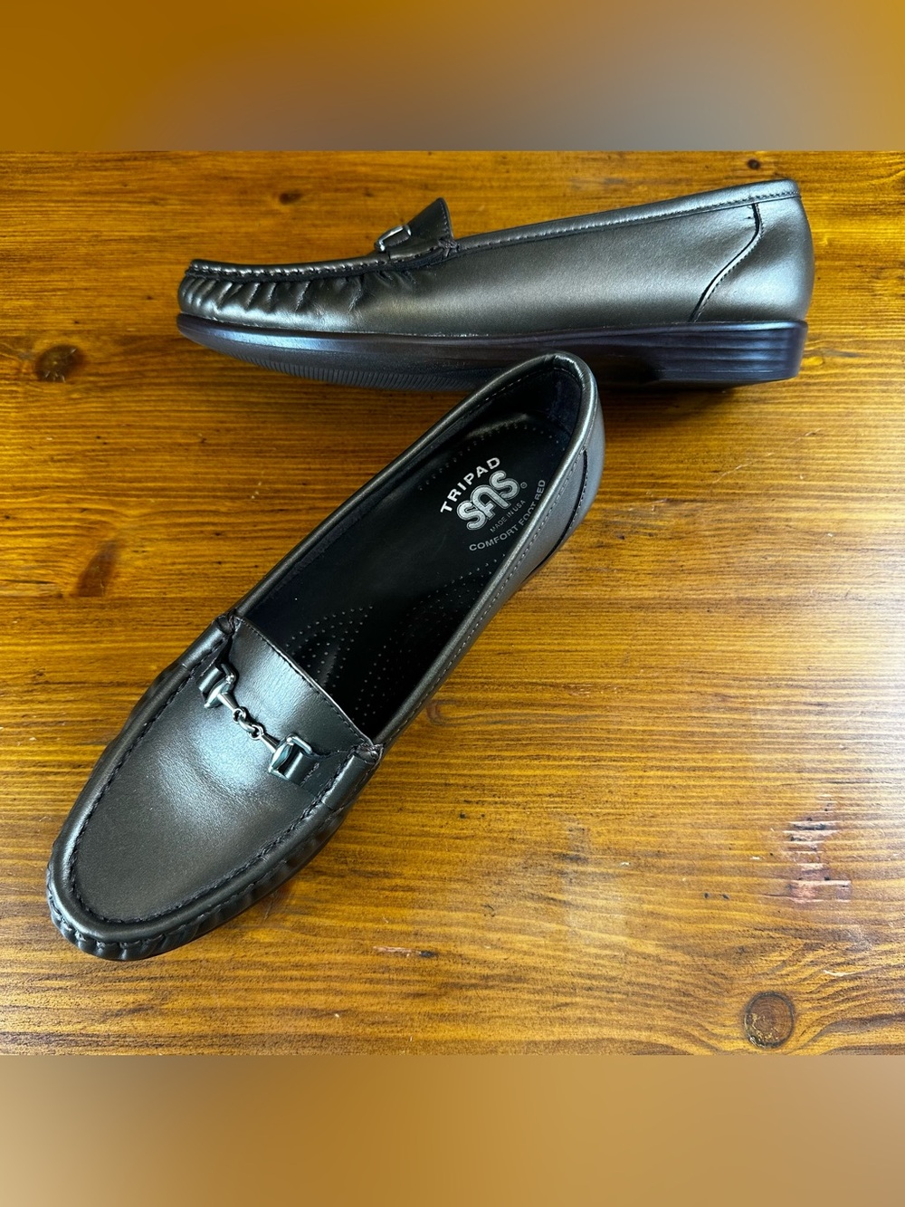 SAS Metro Bronze Horsebit Leather Slip-on Driving Loafers Women’s Size 8N